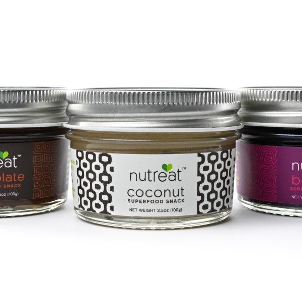 Three jars containing spreads