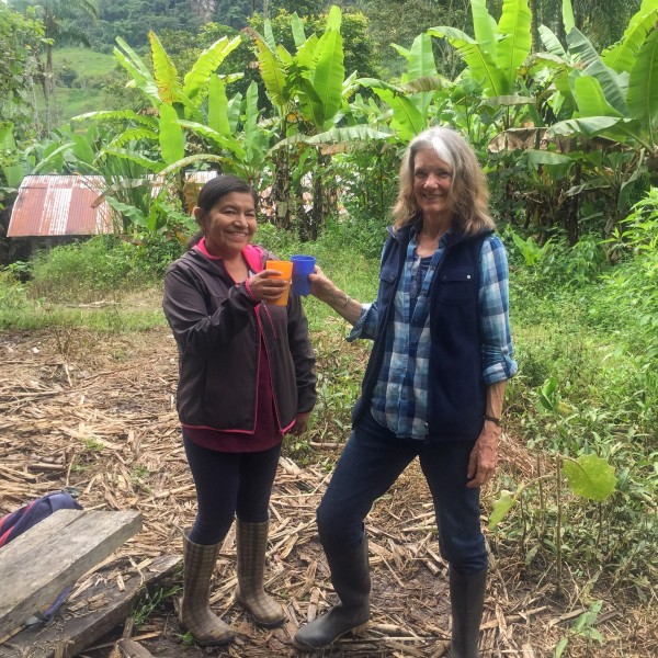 Two women in a forest 