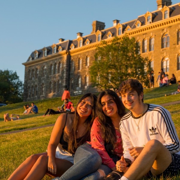 Students on Libe Slope