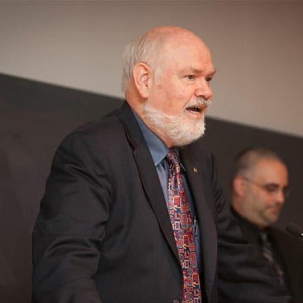 Norman Uphoff delivers a lecture