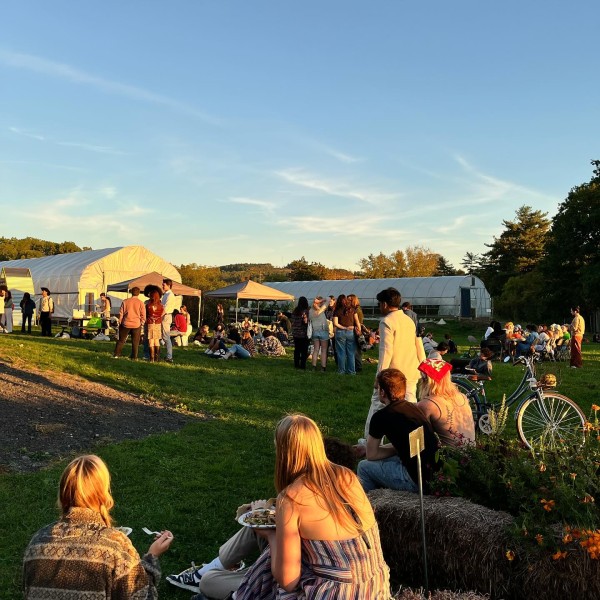 Groups of people at a farm
