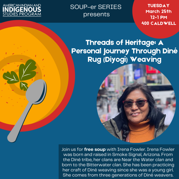 A blue poster with soup.