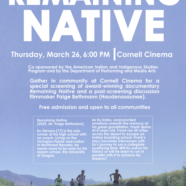 A poster with people running on a trail.