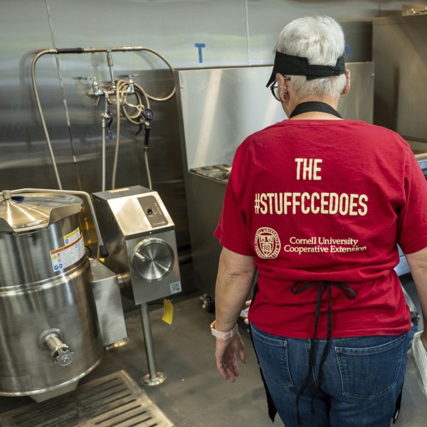 CCE Broome's Nutrition Educator Ann Supa in the Commercial Kitchen.