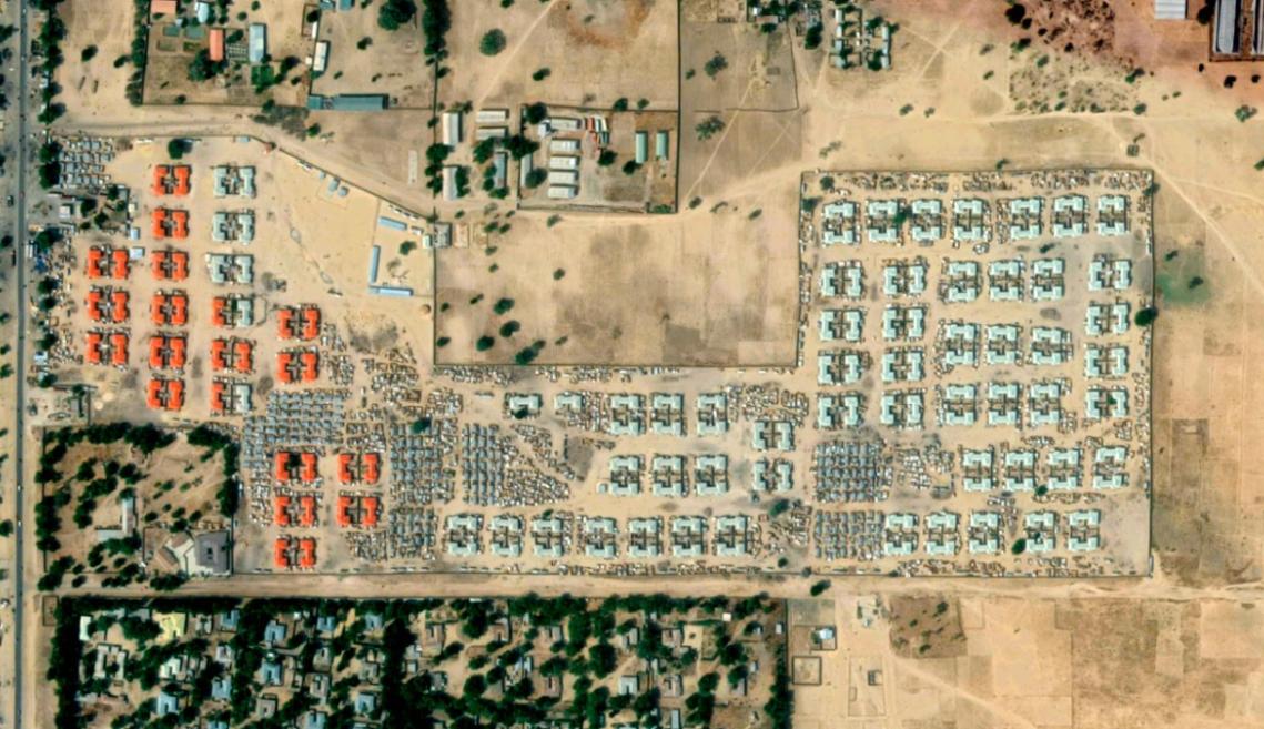 An aerial view of a camp in Nigeria 