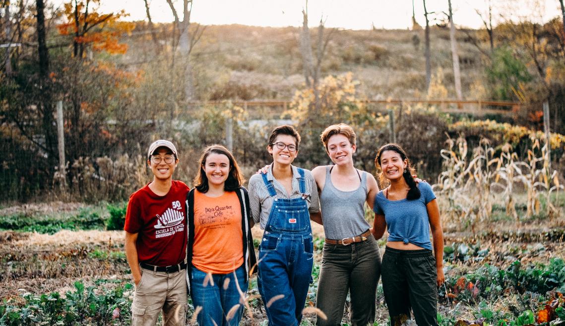 students at dilmun hill student farm
