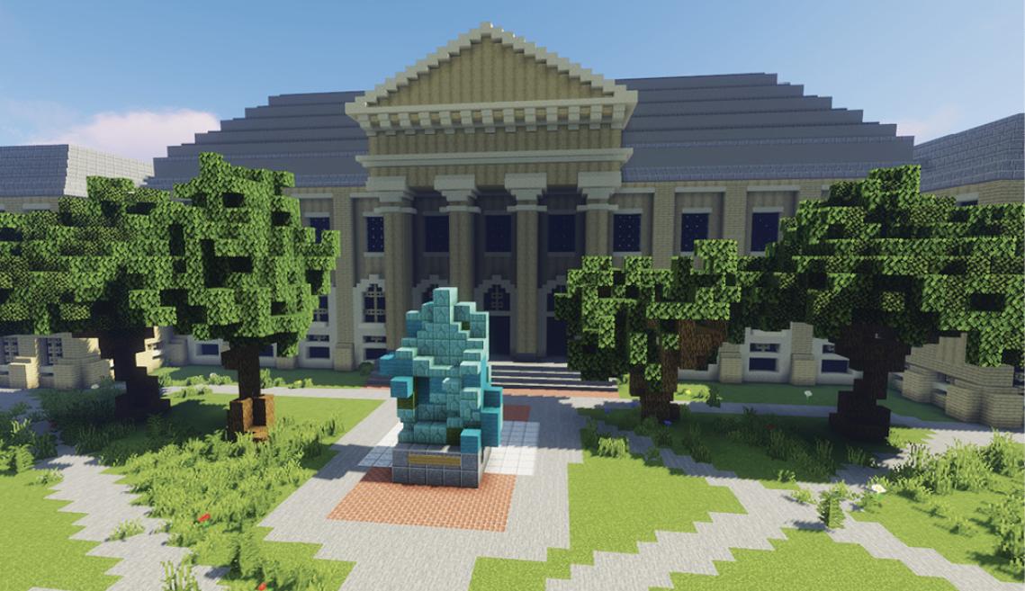 a videogame version of the Arts Quad