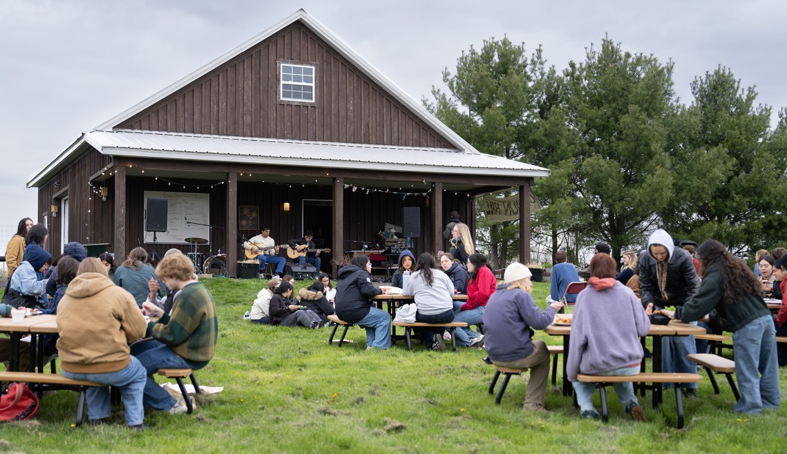Visitors at the farm