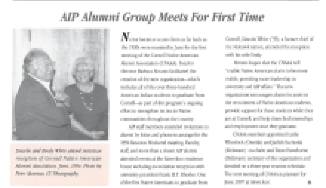 First meeting of CNAAA group in June of 1994. News clipping from "The Web", AIP newsletter, Fall/Winter 1994 issue. 