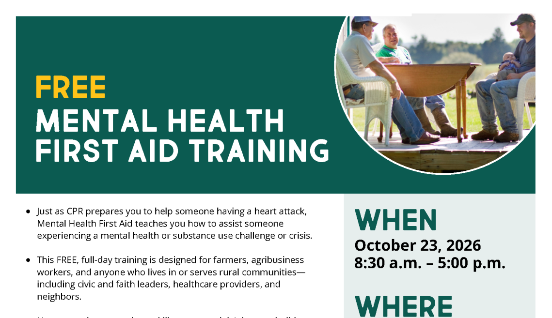The chemung county mental health first aid flyer