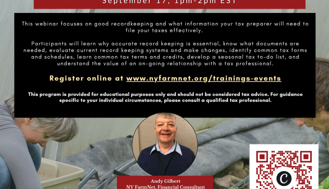 The flyer for the tax 101 webinar