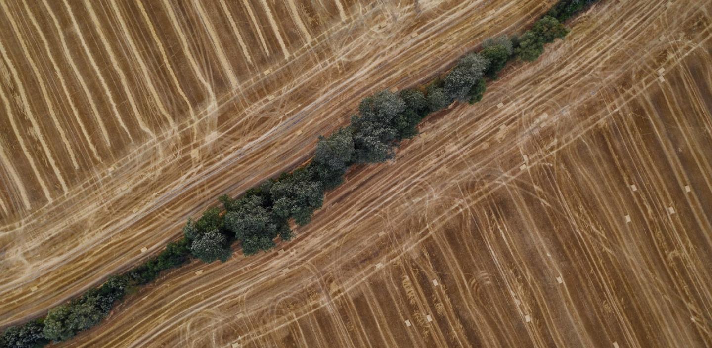 Aerial view of rural industrial landscape