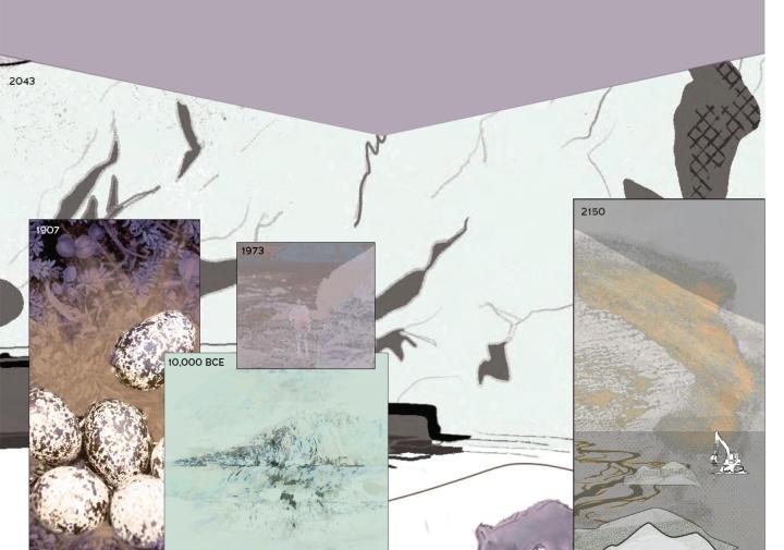 collage map with images and colored layers
