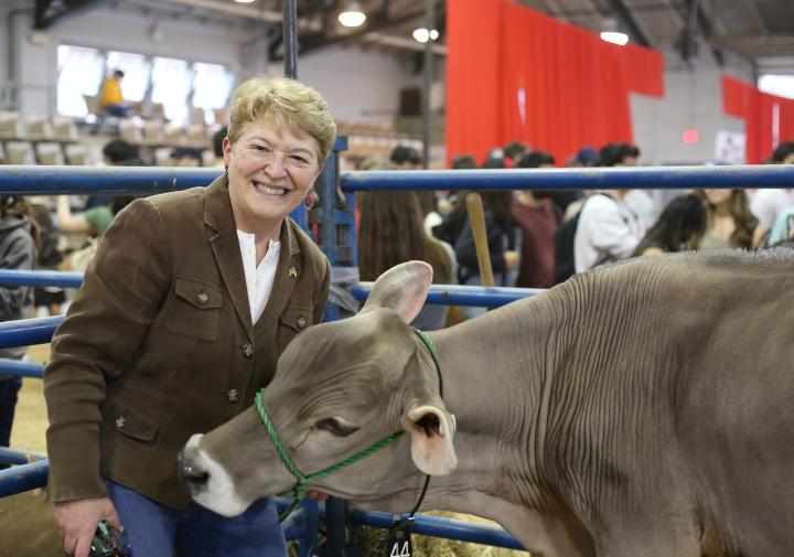 Kathyn Boor, Dean of the Graduate School, visits the Cornell Dairy Science Club Spring Classic