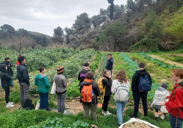 Group tours a farm