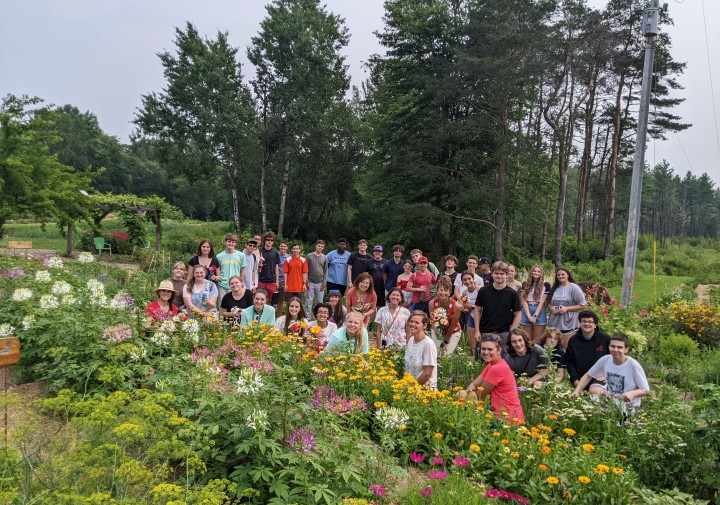 Maria Filippi with a tour group