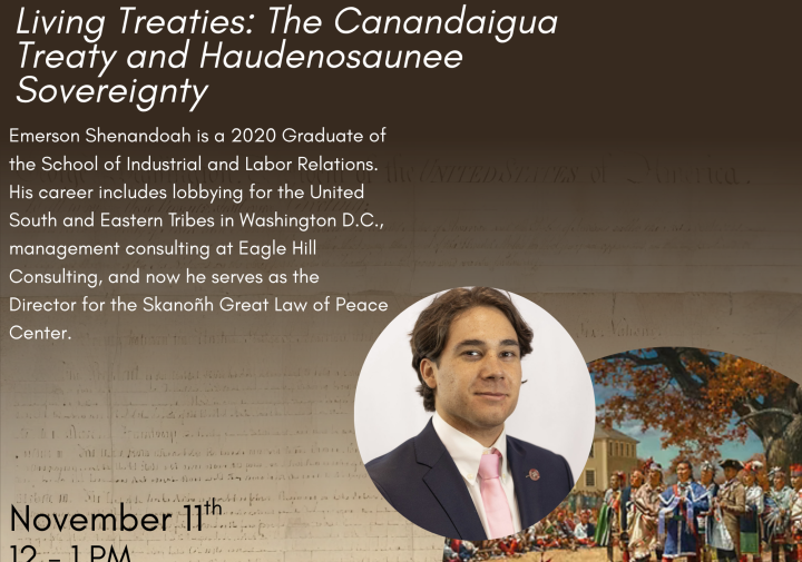 A poster with information regarding Soup'er Series and a photo of Emerson Shenandoah.