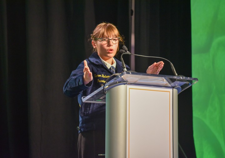 Eleanor Hudson pressenting at Grow NY 2025