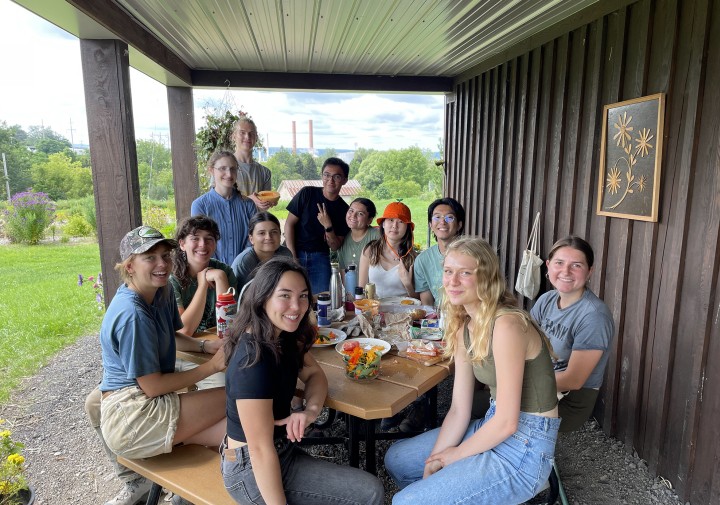 a happy group of students