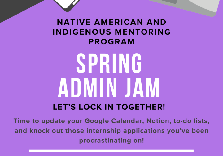 Purple poster with a computer.