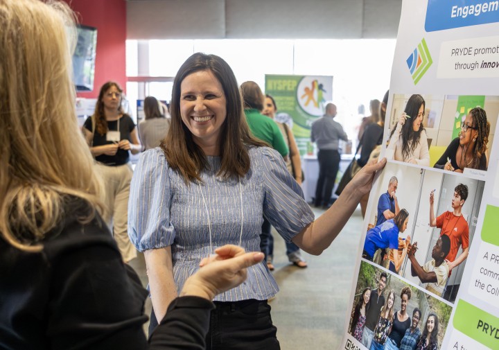 A poster session where researchers could share their work that involved 4-H was part of the In-Service event. (Credit: Galib Braschler/CHE) 