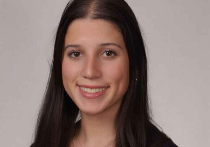 Smiling woman with black top