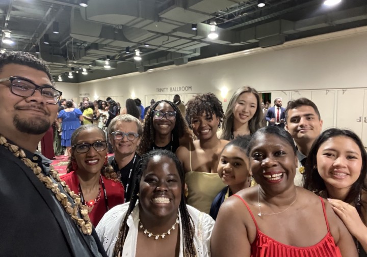 Arianna and Cornell classmates at the conference's closing ceremony