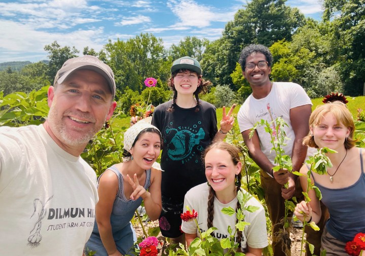 Ryan Maher and student managers at the farm