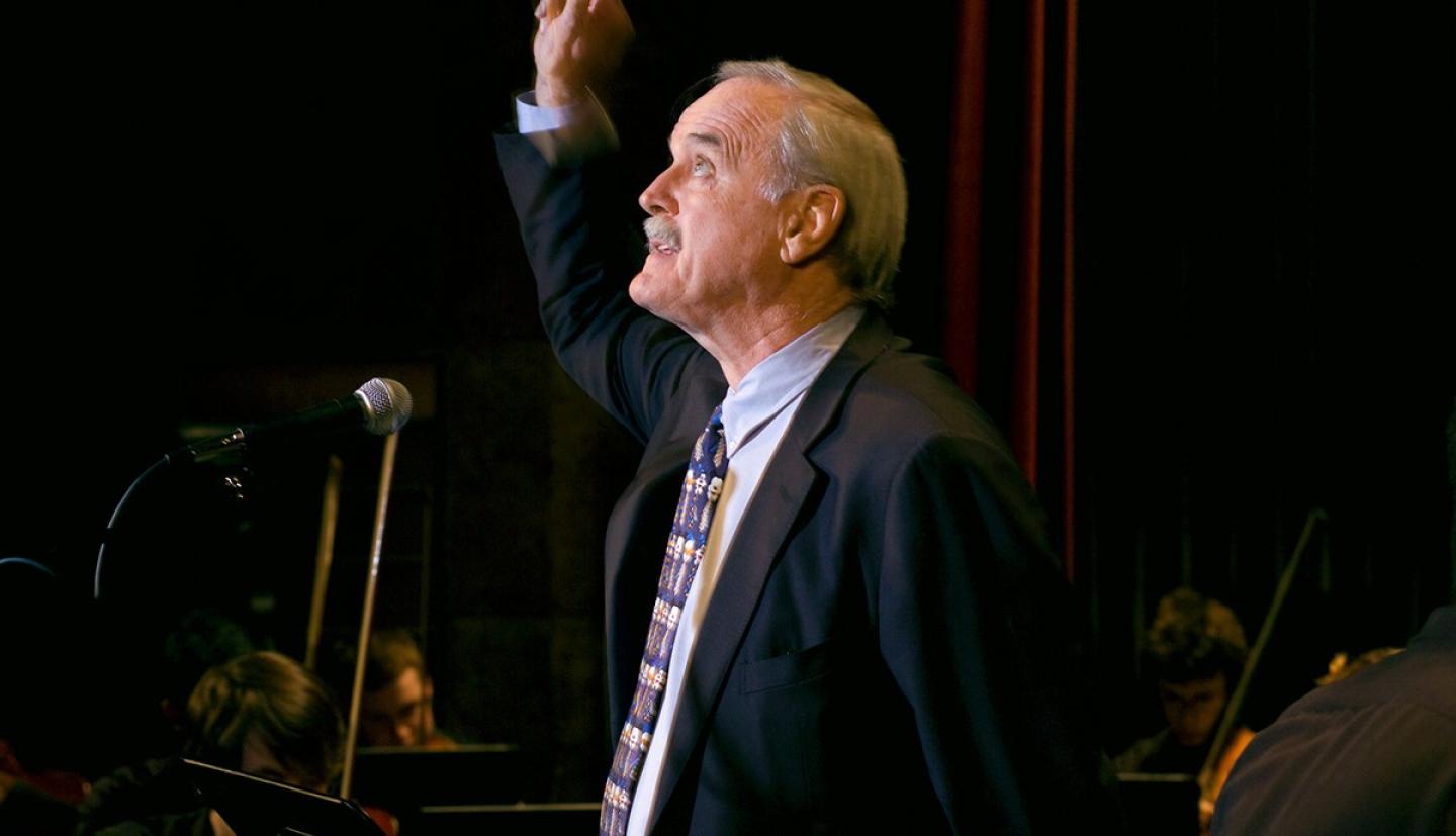 John Cleese gives a speech