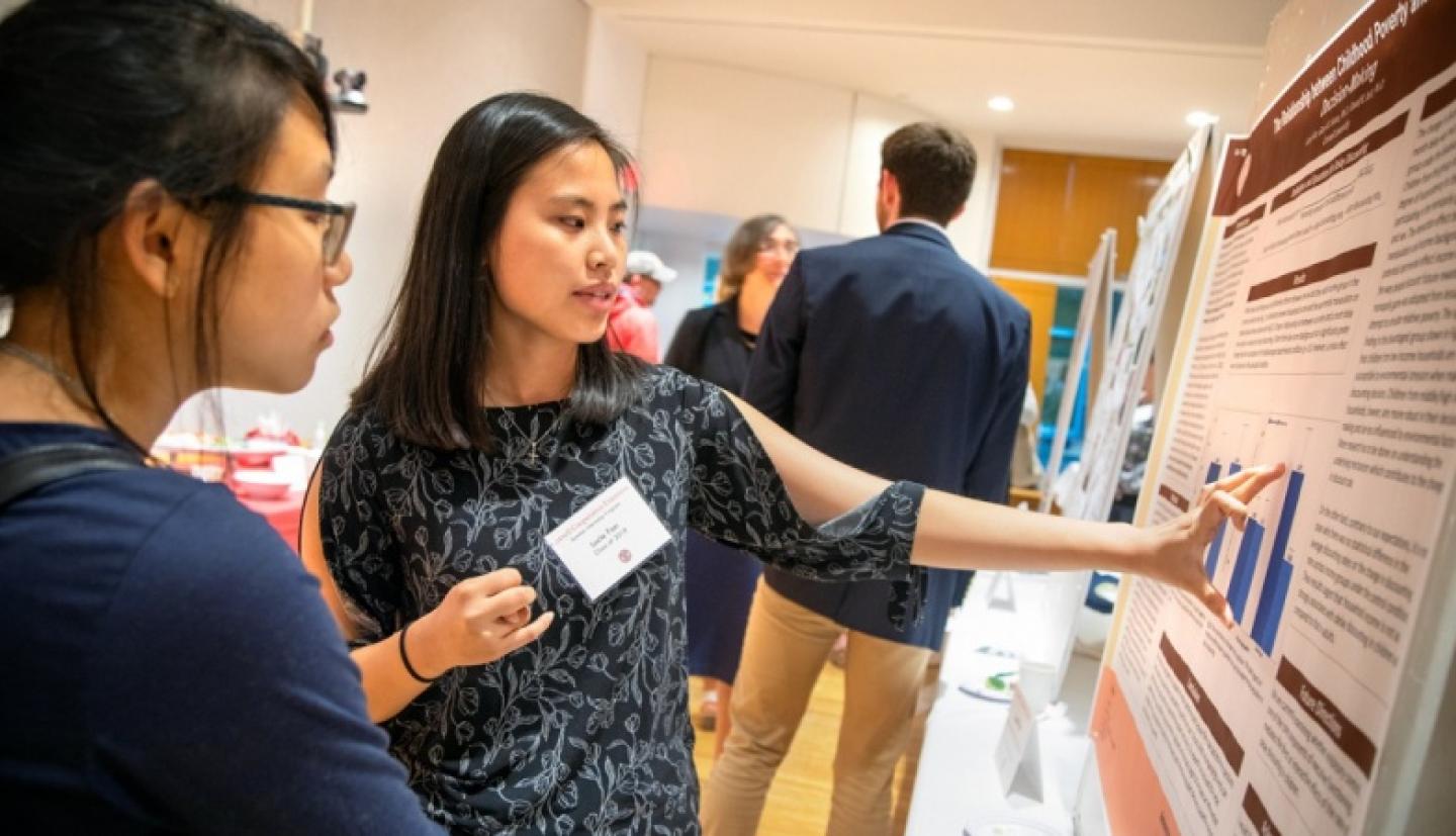 Student presents on her internship