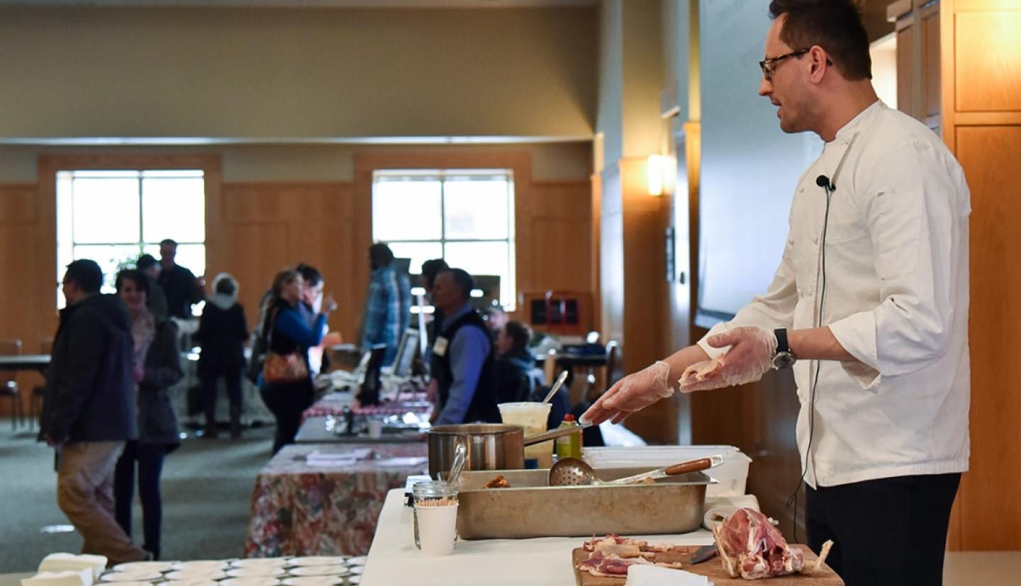 Chef Scott Riesenberger preparing food