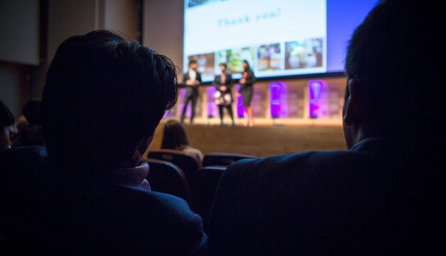 View of stage from audience