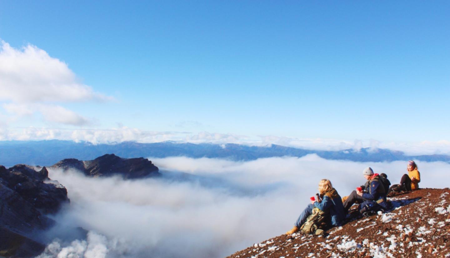 Students on mountain