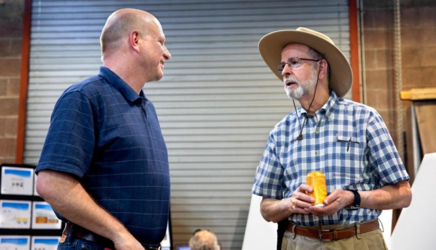 Two men having a discussion