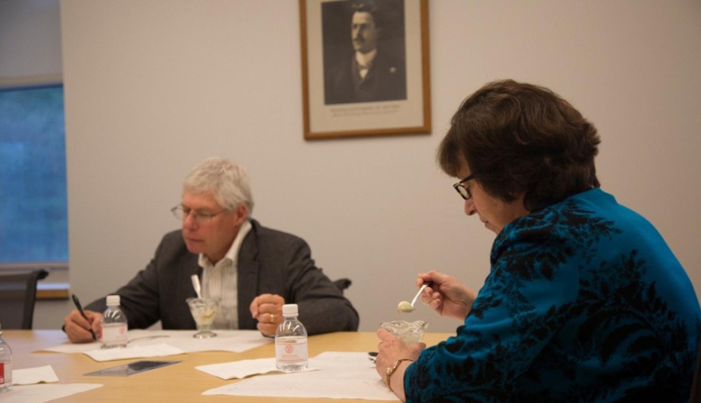 Martha Pollack and husband eating ice cream