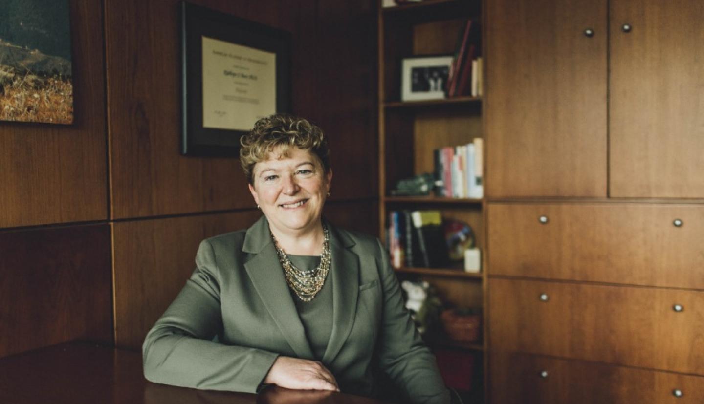 Dean Boor poses in her office