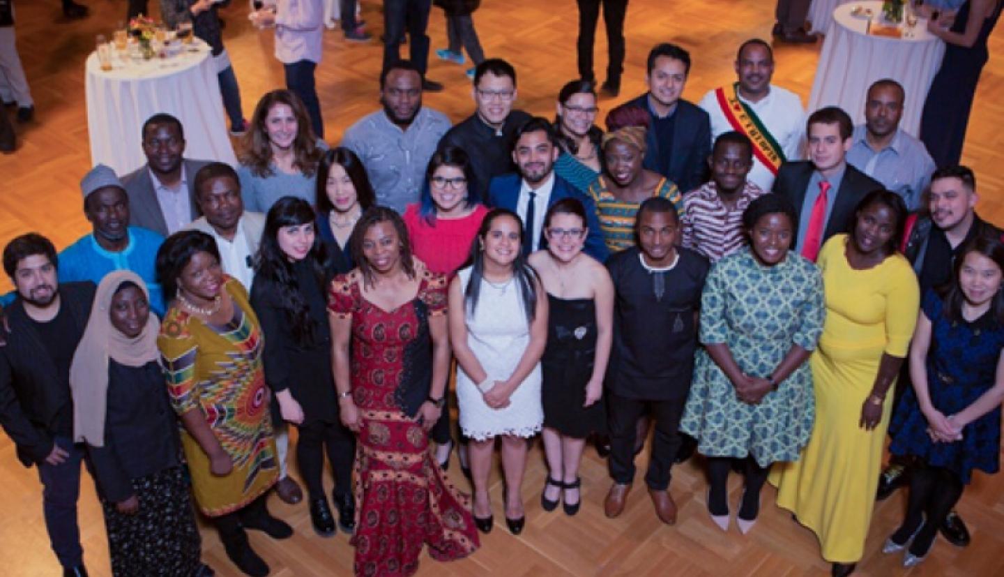 Graduates pose for a picture
