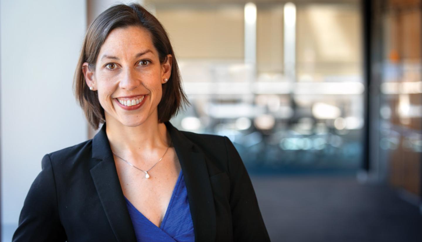 woman smiling standing