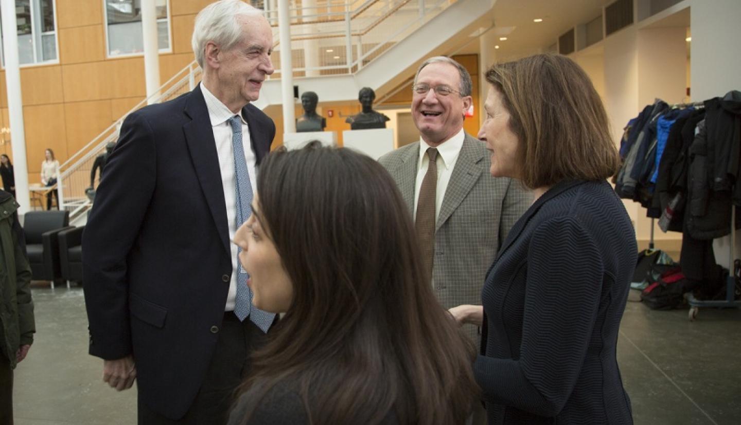 people speaking to each other