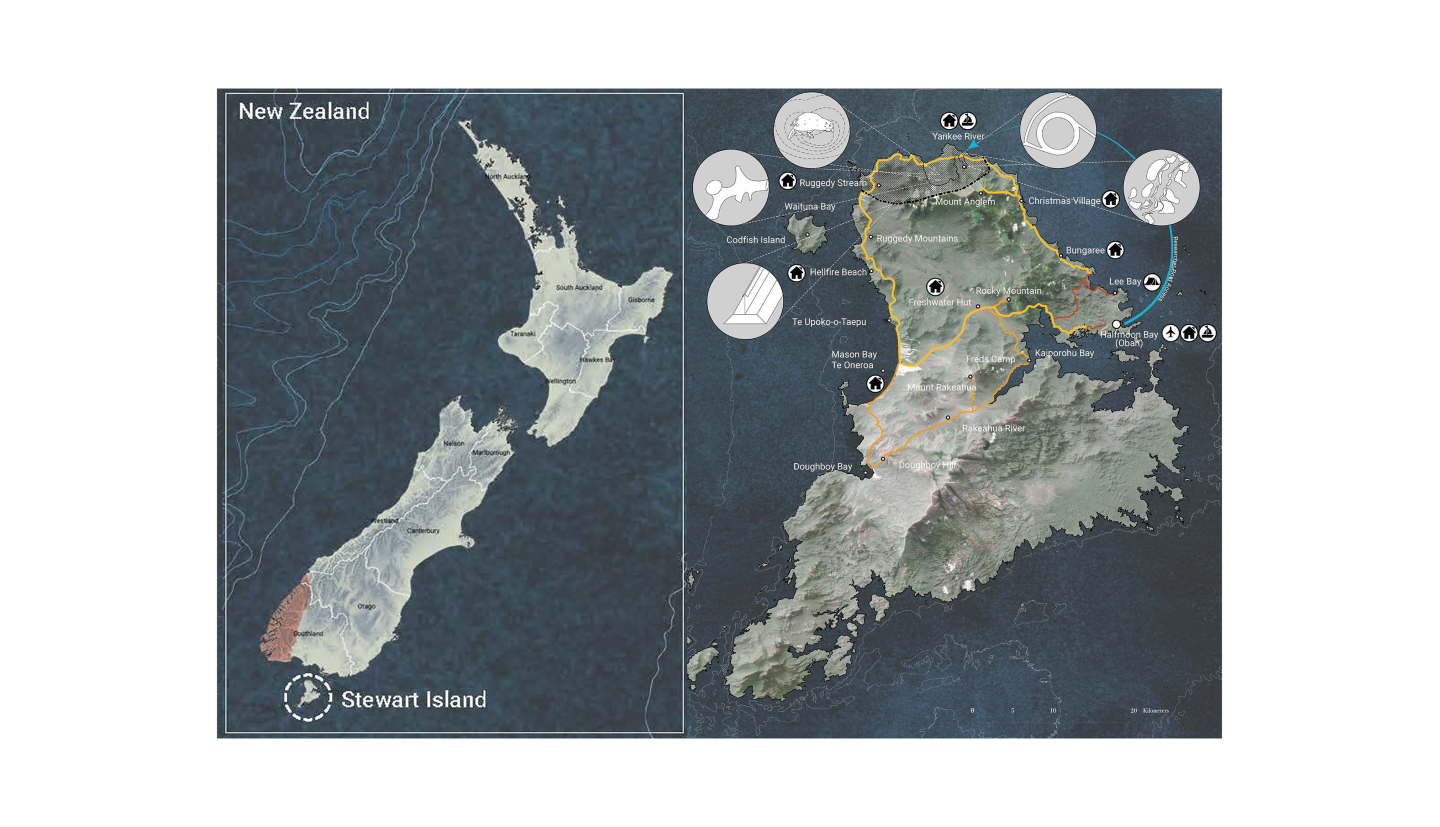 map diagram with icons and text