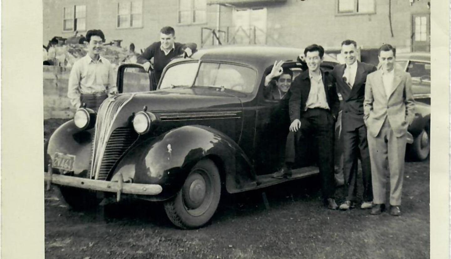Josh and Harry Tsujimoto with friends while both were students at Cornell
