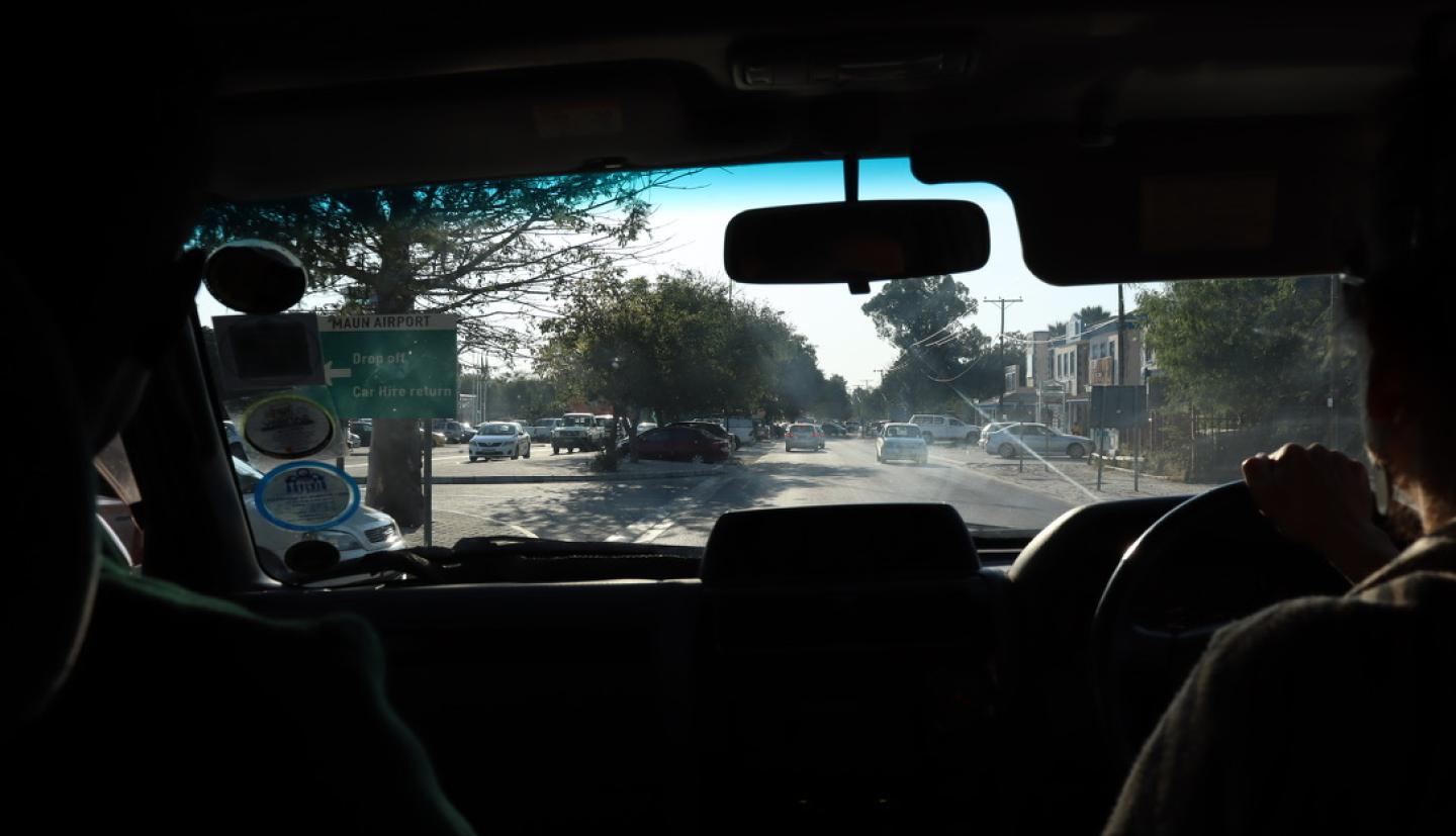 View of car dashboard