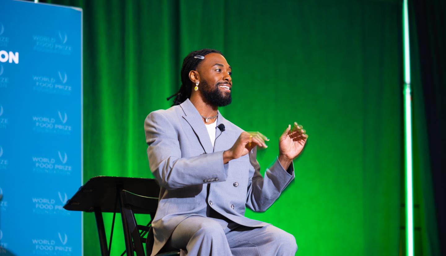 Man speaks at conference