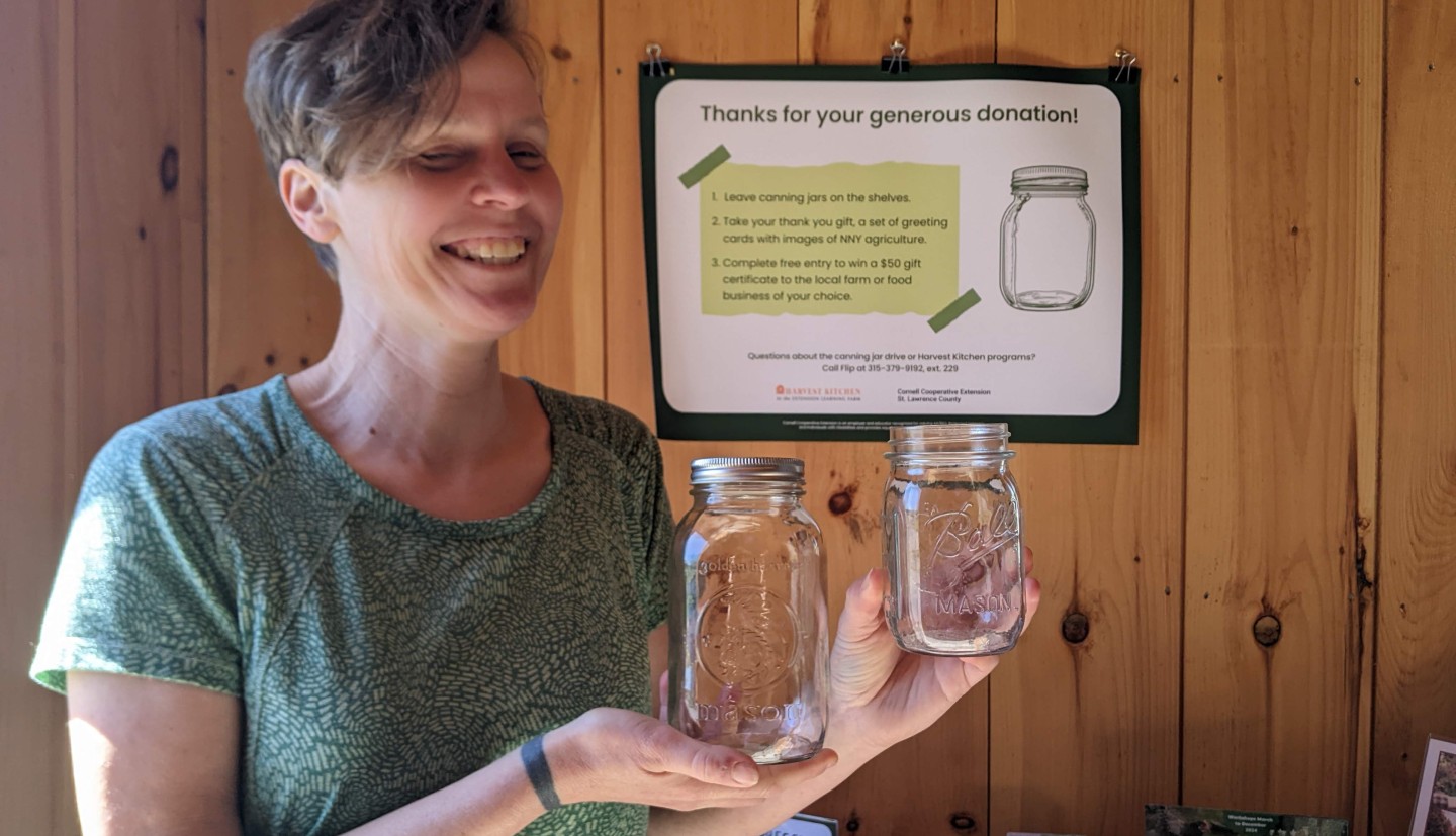 Flip displays canning jars to promote the cannig jar drive.