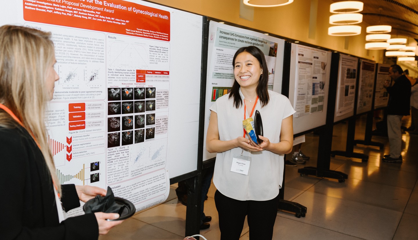 Megan Chow, a CALS food science sophomore, presents her research poster at CALS Innovation Day.