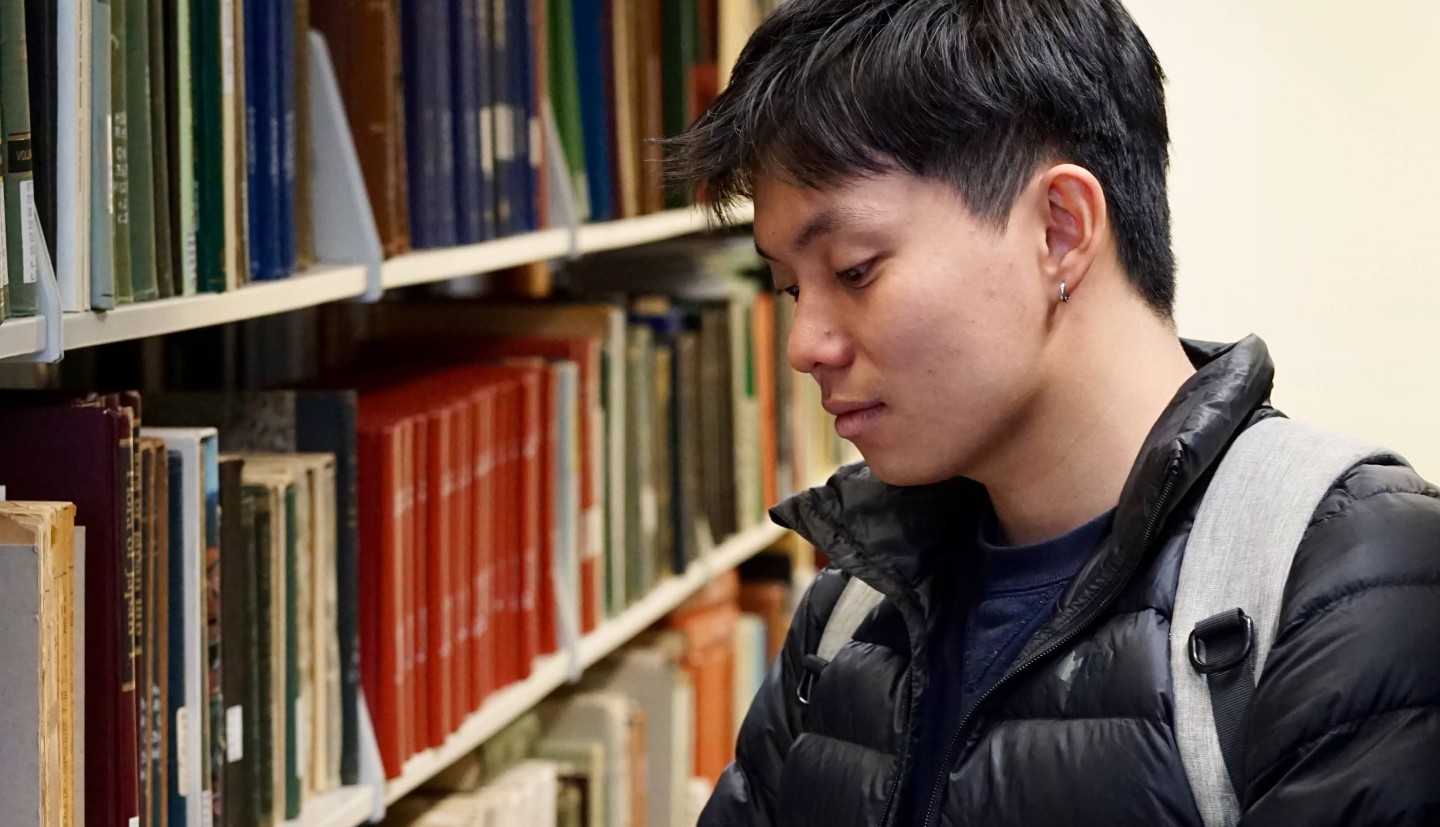 BH Herbarium Reference Book Library Horizontal Dylan Sheng reading