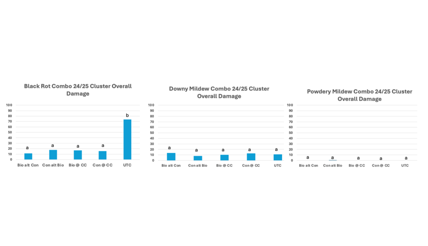 bar charts w/ cluster damage comparisons