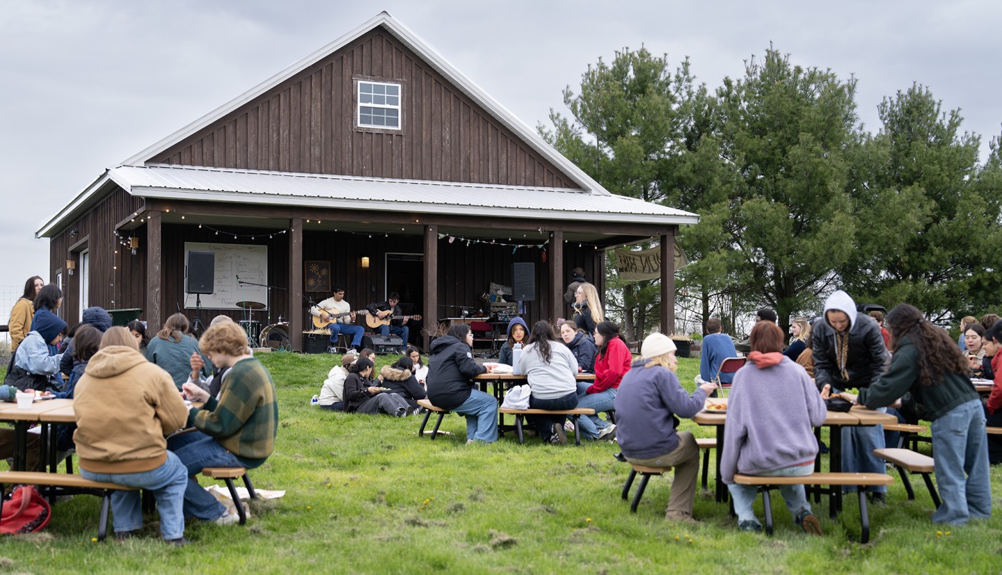 Visitors at the farm