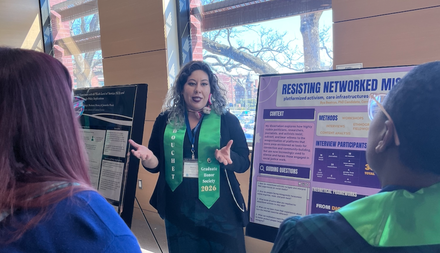 Graduate student Beatrys Rodrigues presented her dissertation work at the Annual Yale Bouchet Conference on Graduate Education.