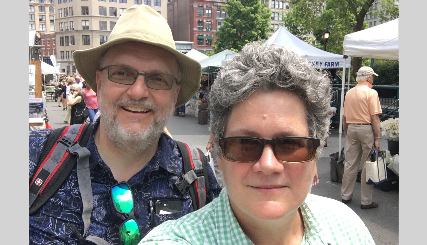June Russell and Gary Bergstrom at the market